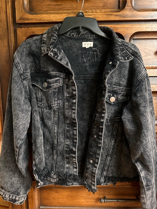 POL Jackets & Blazers - POL Distressed Denim Jean Jacket in Black